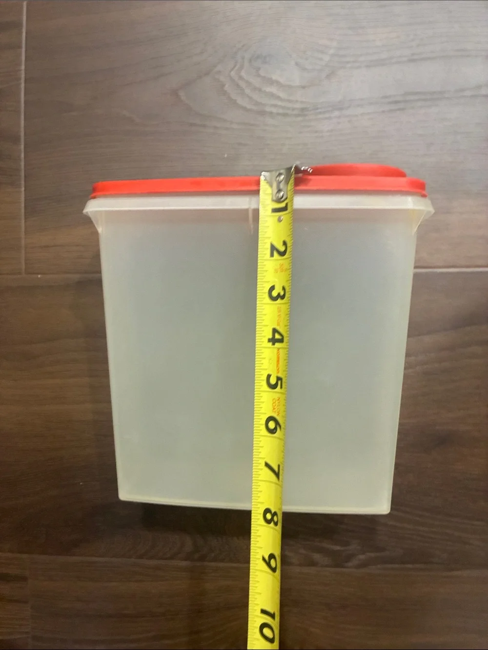 Tupperware Clear Plastic Cereal Storage Container with Red Lid